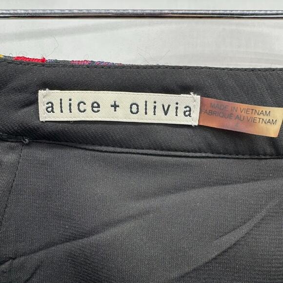 Alice + Olivia Loran Floral Jacquard Mini Skirt Sz 4 ASO Taylor Swift Boho Glam - Picture 9 of 12